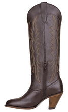 Cargar imagen en el visor de la galería, Silverton Destiny All Leather Snip Toe Knee High Boots (Brown)
