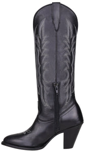 Silverton Destiny All Leather Snip Toe Knee High Boots (Black)