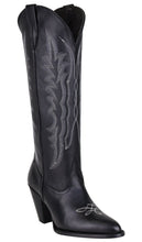 Cargar imagen en el visor de la galería, Silverton Destiny All Leather Snip Toe Knee High Boots (Black)
