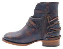 Load image into Gallery viewer, Silverton Gipsy All Leather Wide Square Toe Short Boots (Black/Brown)
