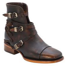 Load image into Gallery viewer, Silverton Gipsy All Leather Wide Square Toe Short Boots (Black/Brown)
