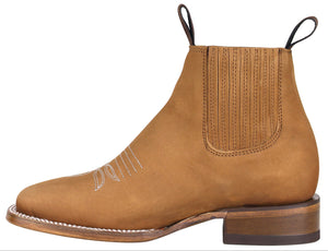 Silverton Jenny All Leather Wide Square Toe Short Boots (Tobacco)