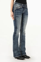 Cargar imagen en el visor de la galería, Rock Revival Women&#39;s Willow B202 Boot Cut Jeans (Dark Blue) RP3142B202-25

