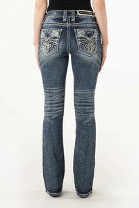 Rock Revival Women's Willow B202 Boot Cut Jeans (Dark Blue) RP3142B202-25