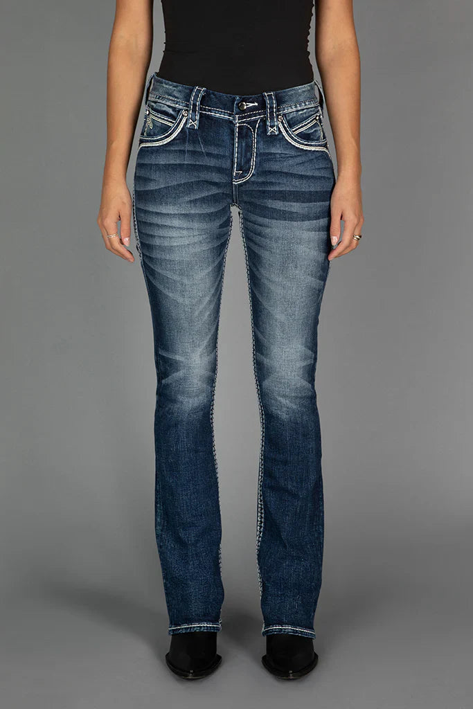 Rock Revival Women's Esther Boot Cut Jeans (Blue) RP3108B202-25