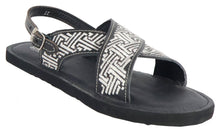 Cargar imagen en el visor de la galería, Silverton Hermes All Leather Cross Strap Sandals (Black)
