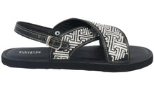Cargar imagen en el visor de la galería, Silverton Hermes All Leather Cross Strap Sandals (Black)
