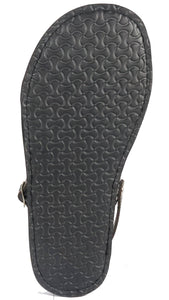 Silverton Hermes All Leather Cross Strap Sandals (Black)