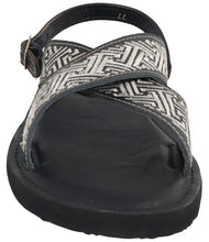 Cargar imagen en el visor de la galería, Silverton Hermes All Leather Cross Strap Sandals (Black)
