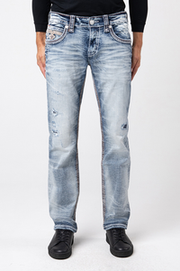Rock Revival Men's Jean Fsh Stitched Straight Cut Jean