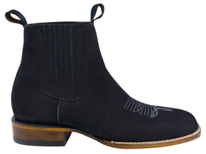 Silverton Tony Buck All Leather Wide Square Toe Short Boots (Black)