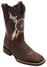 Load image into Gallery viewer, Silverton Dreamcatcher All Leather Wide Square Toe Boots (Brown)
