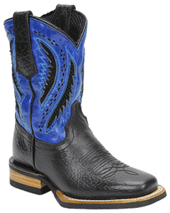 Silverton Kids Alamo All Leather Square Toe Boots (Black)