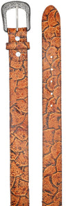 Silverton Pirarucu LG Fish Print All Leather Western Belt (Honey)