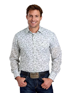 Roper Men's Western Shirt Long Sleeve Paisley (White) 01-001-0019-0354 WH