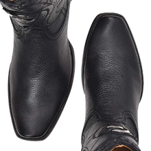 Load image into Gallery viewer, CUADRA Men&#39;s Black Deer Laser &amp; Embroidery Round Toe – CU682
