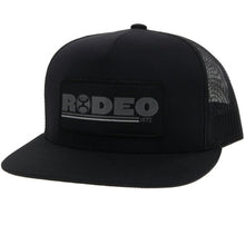 Cargar imagen en el visor de la galería, Hooey &quot;Grey Rodeo Logo&quot; Mesh Back Snapback Black Grey Patch Cap Hats - 2154T-BK
