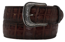 Cargar imagen en el visor de la galería, Silverton Croc Belly All Leather Western Belt (Cherry)
