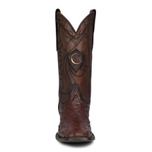Load image into Gallery viewer, CUADRA Men Brown Ostrich Laser &amp; Embroidery Square Toe CU677
