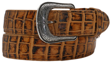 Cargar imagen en el visor de la galería, Silverton Croc Belly All Leather Western Belt (Honey)
