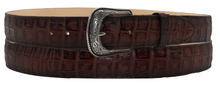 Load image into Gallery viewer, Silverton Croc Belly All Leather Western Belt (Cherry)
