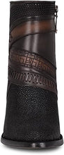 Load image into Gallery viewer, CUADRA Ladies Black Stingray Laser &amp; Woven Round Toe – CU618
