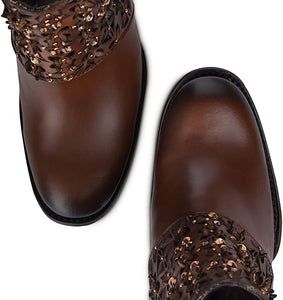 CUADRA Ladies Honey Laser & Crystals Round Toe – CU338
