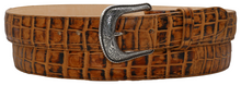 Load image into Gallery viewer, Silverton Croc Belly All Leather Western Belt (Honey)
