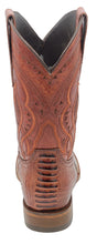 Cargar imagen en el visor de la galería, Silverton Ostrich Leg Print Leather Wide Square Toe Boots (Shedron)
