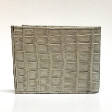 Cargar imagen en el visor de la galería, Admirable Crocodile Print Leather Bi-Fold Wallet (Bone)
