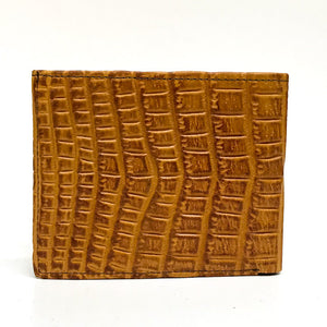 Admirable Crocodile Print Leather Bi-Fold Wallet (Buttercup)