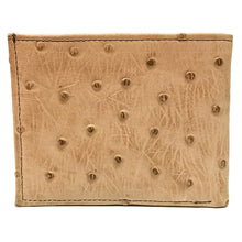 Cargar imagen en el visor de la galería, Admirable Ostrich Print Leather Bi-Fold Wallet (Beige)
