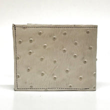 Load image into Gallery viewer, Admirable Ostrich Print Leather Bi-Fold Wallet (Hueso)
