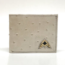 Cargar imagen en el visor de la galería, Admirable Ostrich Print Leather Bi-Fold Wallet (Hueso)
