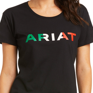 Ariat Ladies Viva Mexico Screen Print Logo Black T-Shirt 10036634