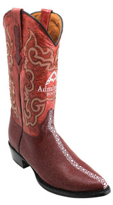Admirable® Mantaray Print All Leather J Toe Boots (Wine)
