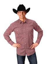 Cargar imagen en el visor de la galería, Long Sleeve Western Snap Shirt in a Red Diamond Print Roper 03-001-0225-4022 RE
