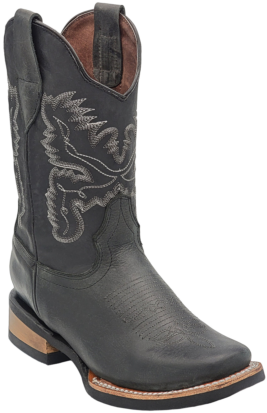 Silverton Fremont All Leather Square Toe Boots (Black)