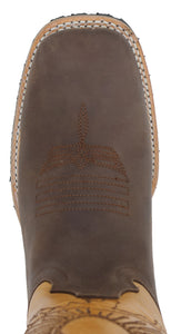 Silverton Mount Rainier Genuine Leather Wide Square Toe Boots (Brown)