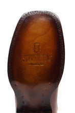 Cargar imagen en el visor de la galería, Silverton Ostrich Leg Print Leather Wide Square Toe Boots (Shedron)
