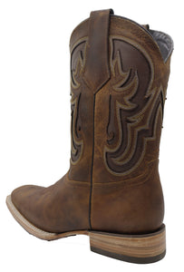 Silverton Ranch All Leather Square-Toe Boots (Brown)