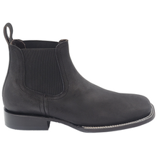 Load image into Gallery viewer, Silverton Kingston Nubuck All Leather Wide Square Toe Short Boots (Black)
