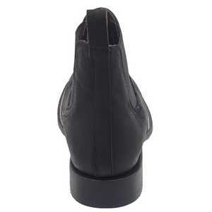 Silverton Kingston Nubuck All Leather Wide Square Toe Short Boots (Black)