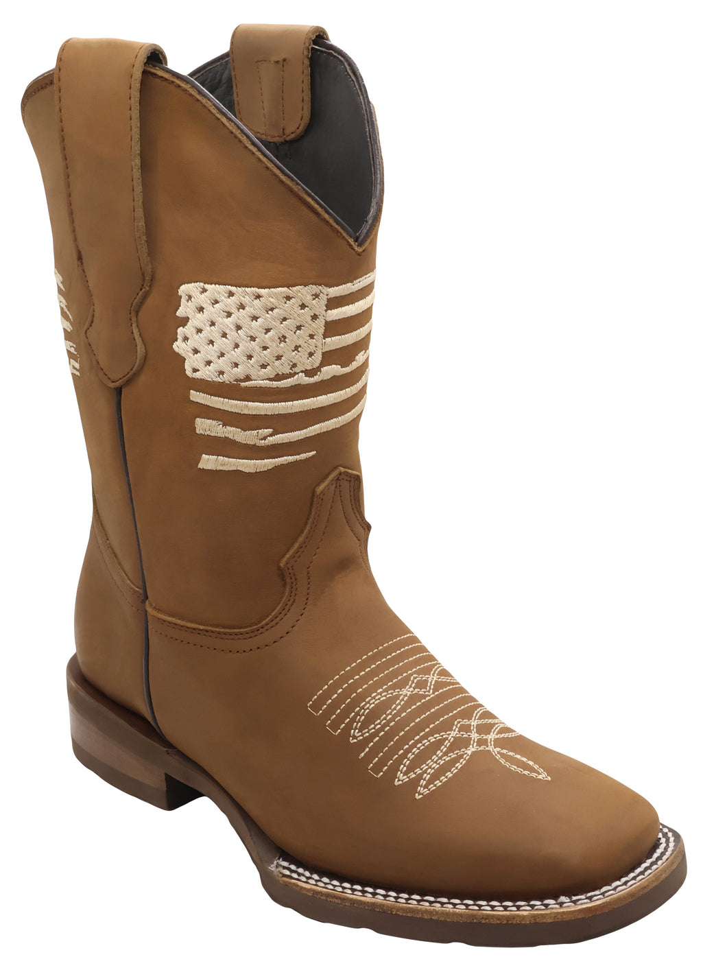 Silverton Patriot Lady All Leather Wide Square Toe Boots (Tobacco)