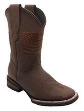 Load image into Gallery viewer, Silverton Patriot Lady All Leather Wide Square Toe Boots (Brown)
