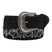 Cargar imagen en el visor de la galería, Silverton Jennifer All Leather Western Belt (Black)
