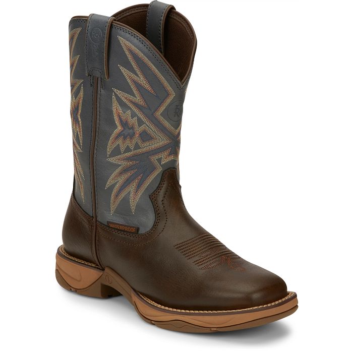 Tony Lama Two-Tone Western Stitch-Pattern Pull-On Boots Style# RR3358 NWT Tony Lama Men main image 3