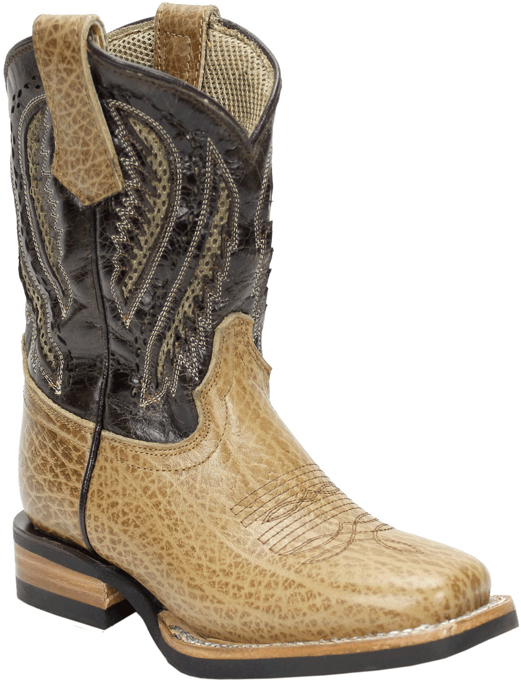 Silverton® Kids Alamo All Leather Square Toe Boots (Tan)