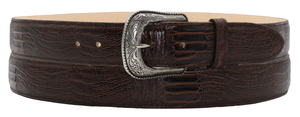 Silverton Ostrich Leg Print Leather Belt (Brown)