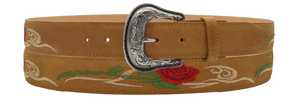 Silverton Rose All Leather Western Belt (Honey)